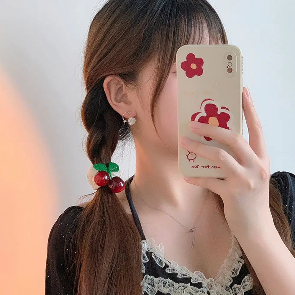 

Hair Band Headdress All-match Fashion Design Girls Cherry Korean Style Hair Accessories Women Scrunchies Hair Rope