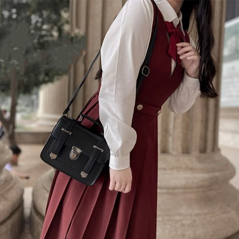 

England Style Uniform Messenger Bags Students Girls Backpack Pu Shoulders Jk Handbag 3way High School Teenage Lolita Sweet Women