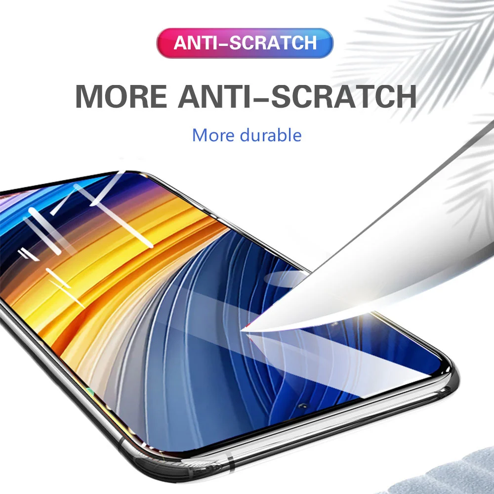 Чехол для xiaomi Poco X5 M4 pro X4 F4 GT F3 M5 M5s X3 3 шт. искусственное закаленное стекло защита