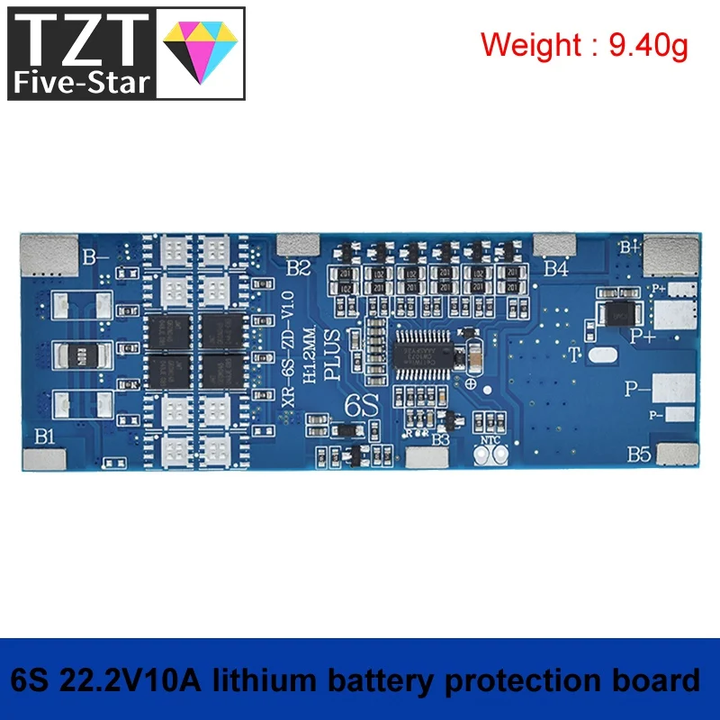 TZT 6S BMS 10A 20A 30A 22 2 V Защитная плата для зарядки литий-ионного аккумулятора 18650 с