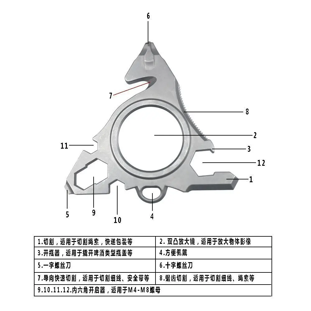 Многофункциональный гаечный ключ для снежинок с увеличительным стеклом