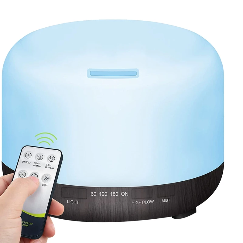 

Диффузор эфирного масла для ароматерапии, 500 мл, ультразвуковой пульт дистанционного управления, увлажнитель ароматических масел холодног...