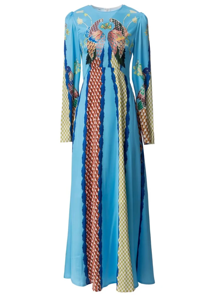 

2023 Summer New Midi Designer High Quality Retro Celebrity Luxury Casual Party Elegant Print Dress