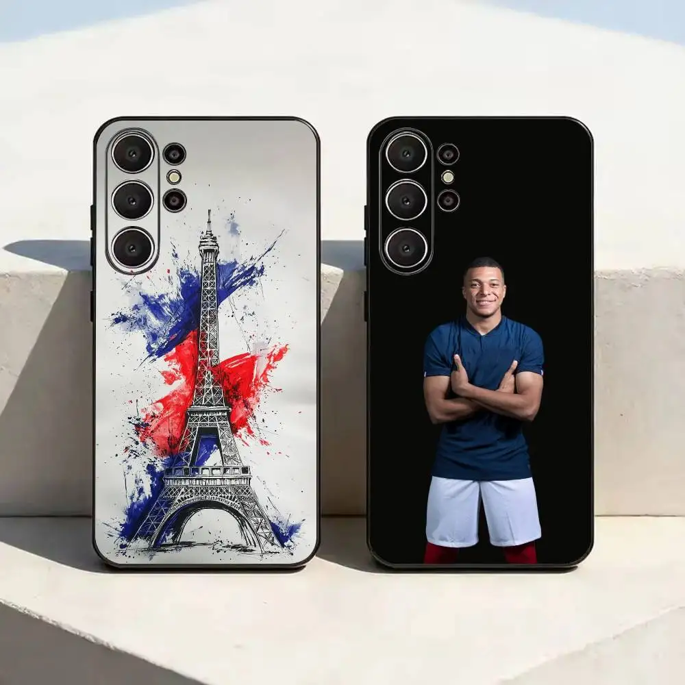 Фото Чехол для телефона Samsung S25 с флагом Франции, Мбаппе и Дембеле, защитный чехол из ТПУ с точными вырезами и принтом №1