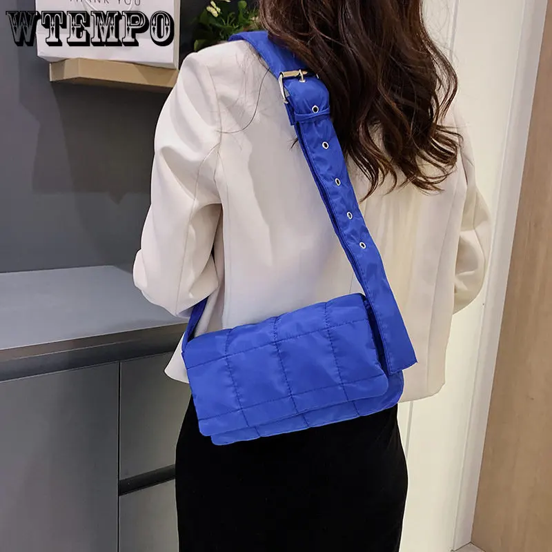 Fashion Space Pad Cotton Women Shoulder Bags Winter Nylon Padded Quilted Shopper Bags Female Casual Crossbody Bags Handbags New