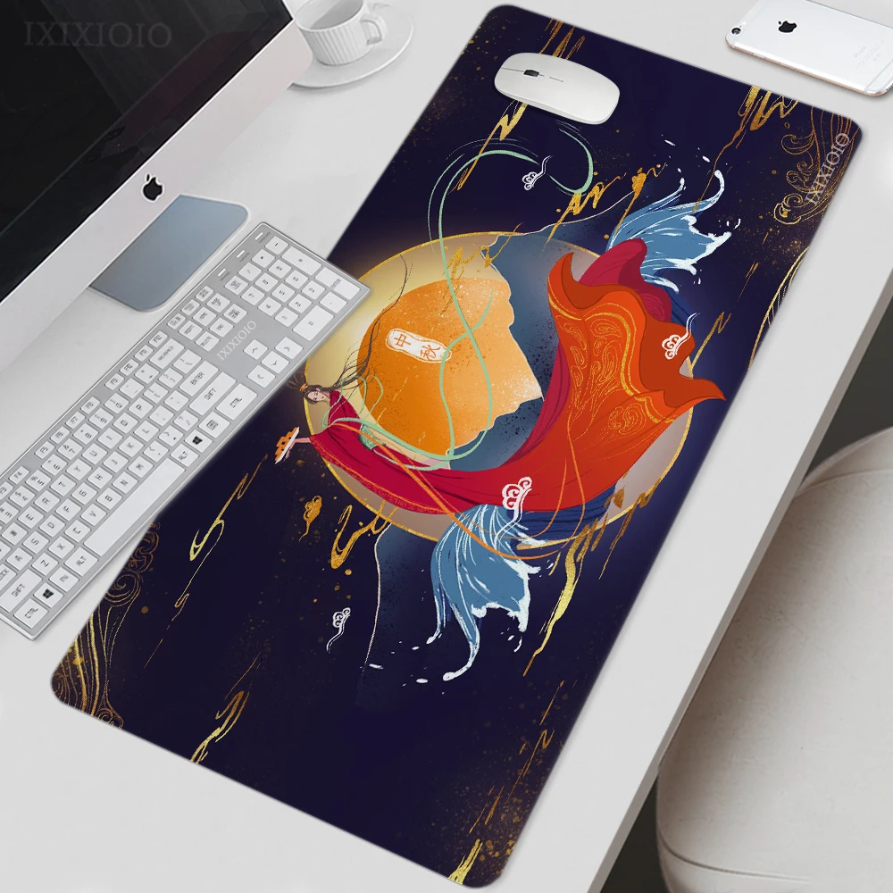 

Коврик для мыши в китайском стиле Moon XL, игровой домашний коврик для мыши, натуральный каучук, нескользящий, для офиса и игрового ноутбука
