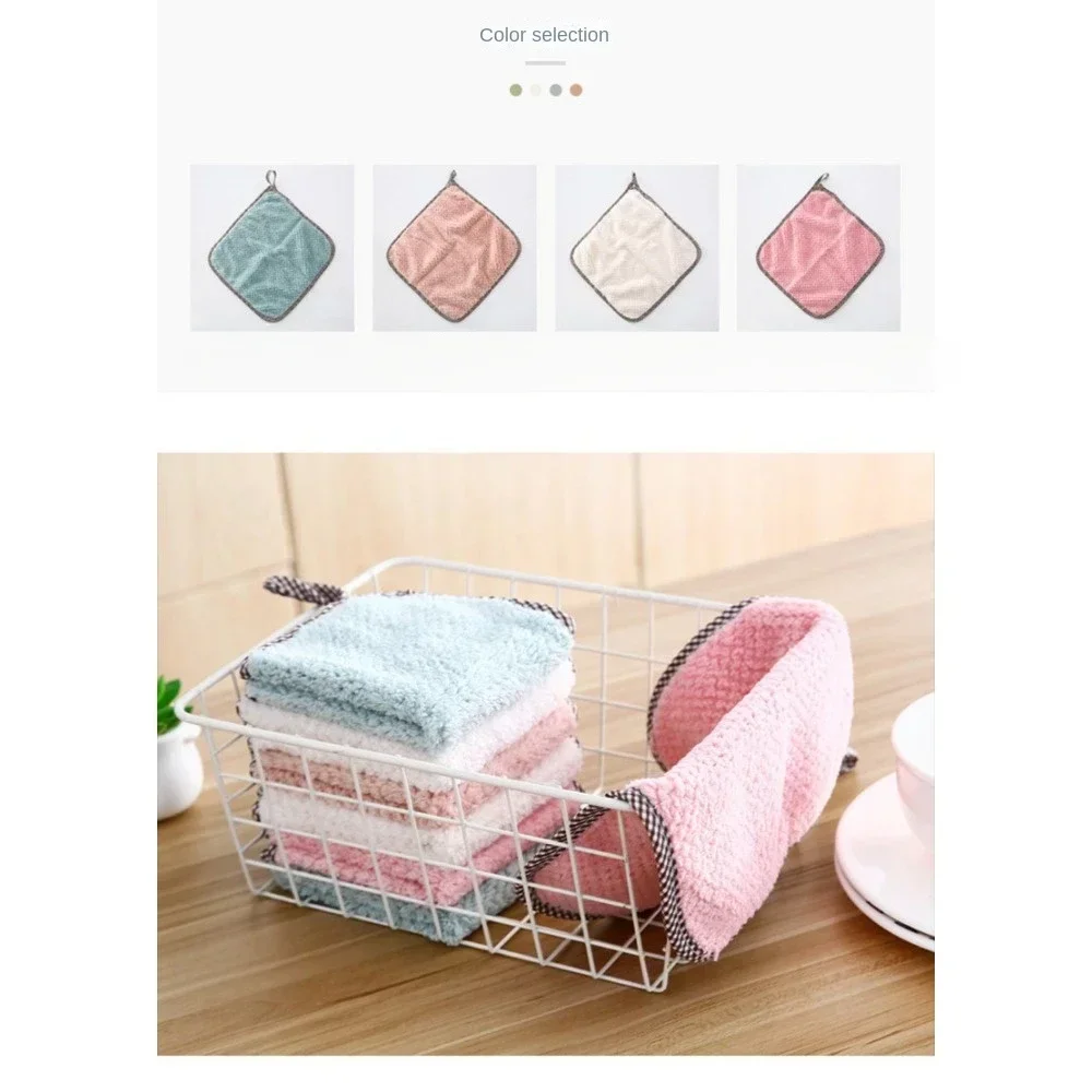 Nowa wisząca ściereczka do mycia naczyń z polaru koralowego chłonny ręcznik kuchenny i gospodarstwa domowego szorowarka czyszczenia rąk