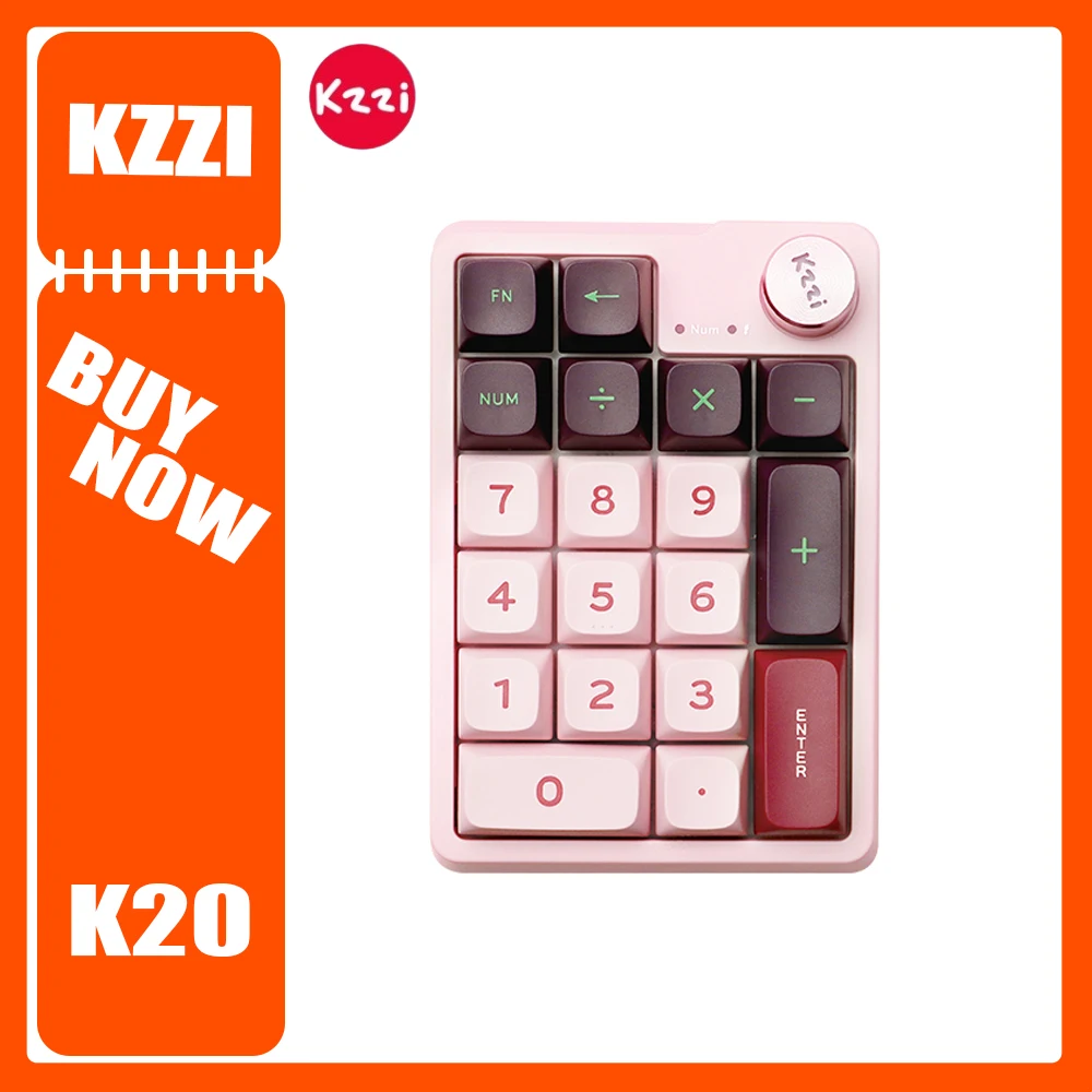 Kzzi K20 Беспроводная цифровая клавиатура Многофункциональная ручка RGB