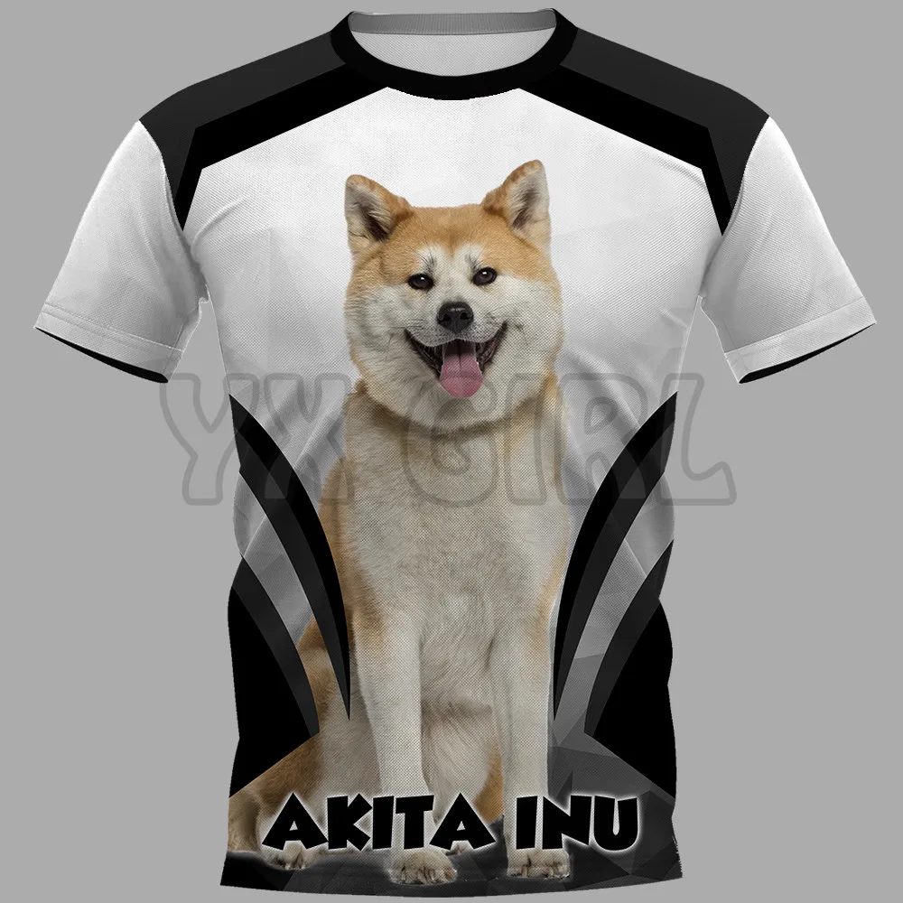 2022 Summer Akita Inu 3D All Over Printed T Shirts Funny Dog Tee Tops shirts Unisex