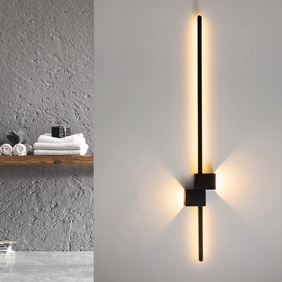 

Minimal living room wall lamp strip up and down luminous grille TV background wall lamp new aisle bedroom bedside lamp
