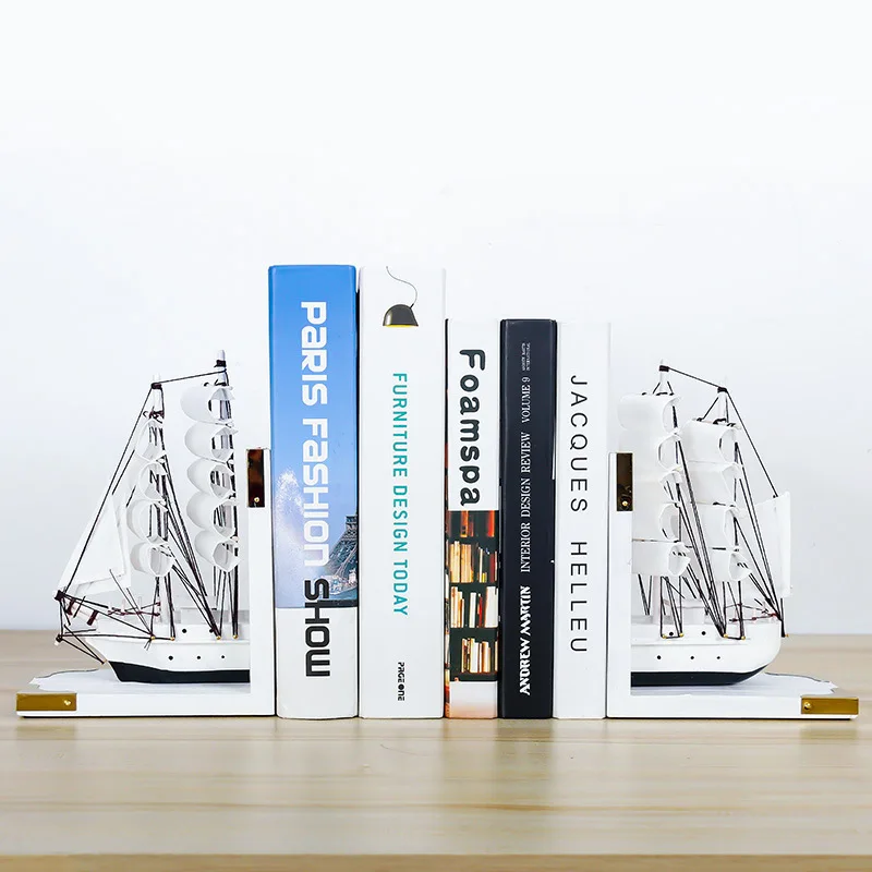 

Белая парусная лодка Booknook, деревянный пиратский корабль, книжный конец, деревянный декор, Парусная книга, набор вставок, орнамент, художеств...