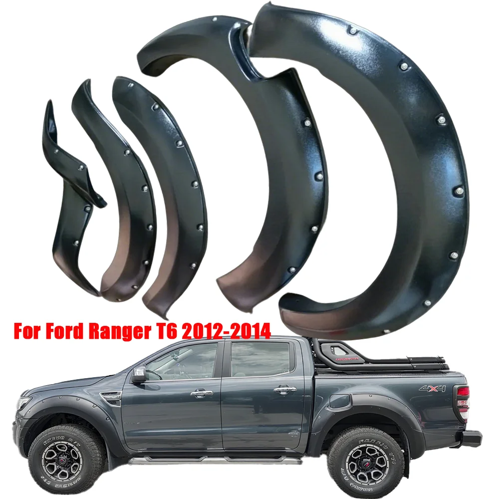

9-дюймовые брызговики для Ford Ranger T6 2012-2015 Wildtrak/XLT/XLS, расширители крыльев, матовый черный АБС-пластик, удлинители колесной арки