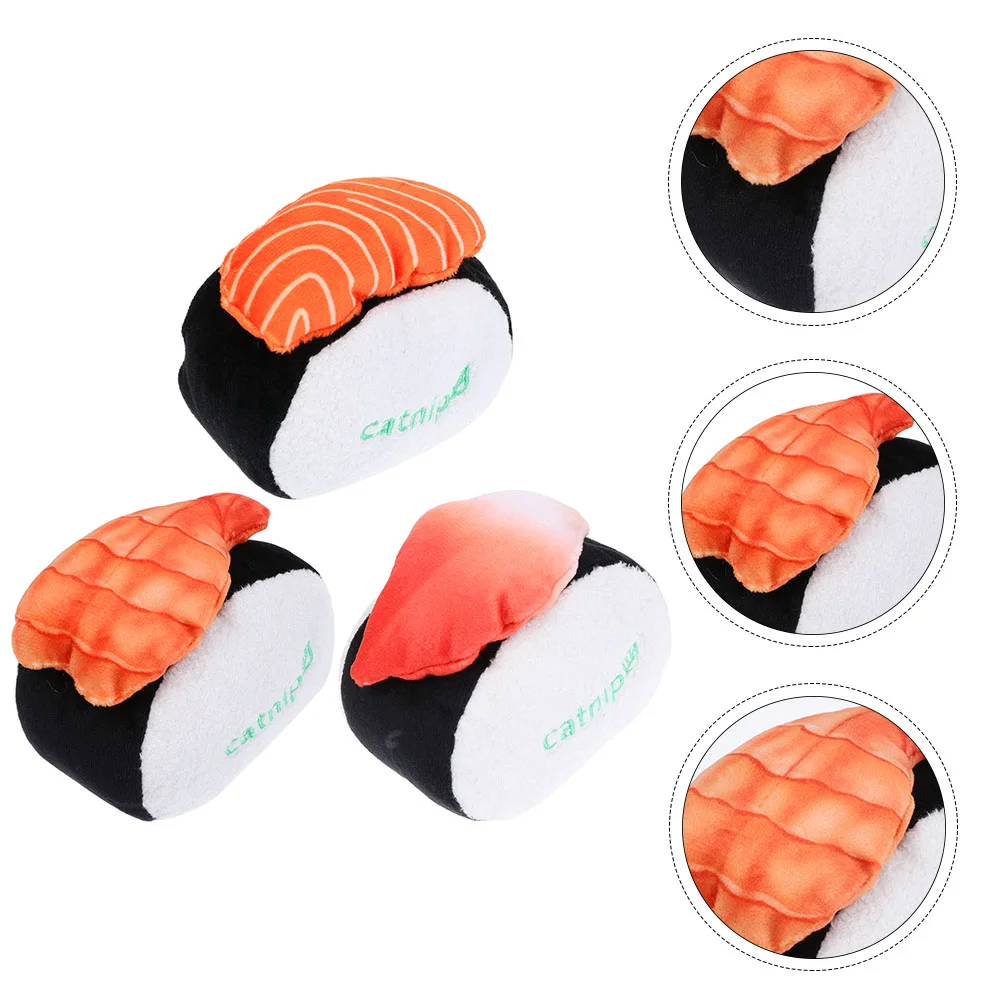 

3pcs Puppy Plush Chew Toys Salmon Chew Toys Foodie Japan Sushi Plush Toys for Small Dogs Puppy Toys for Teething