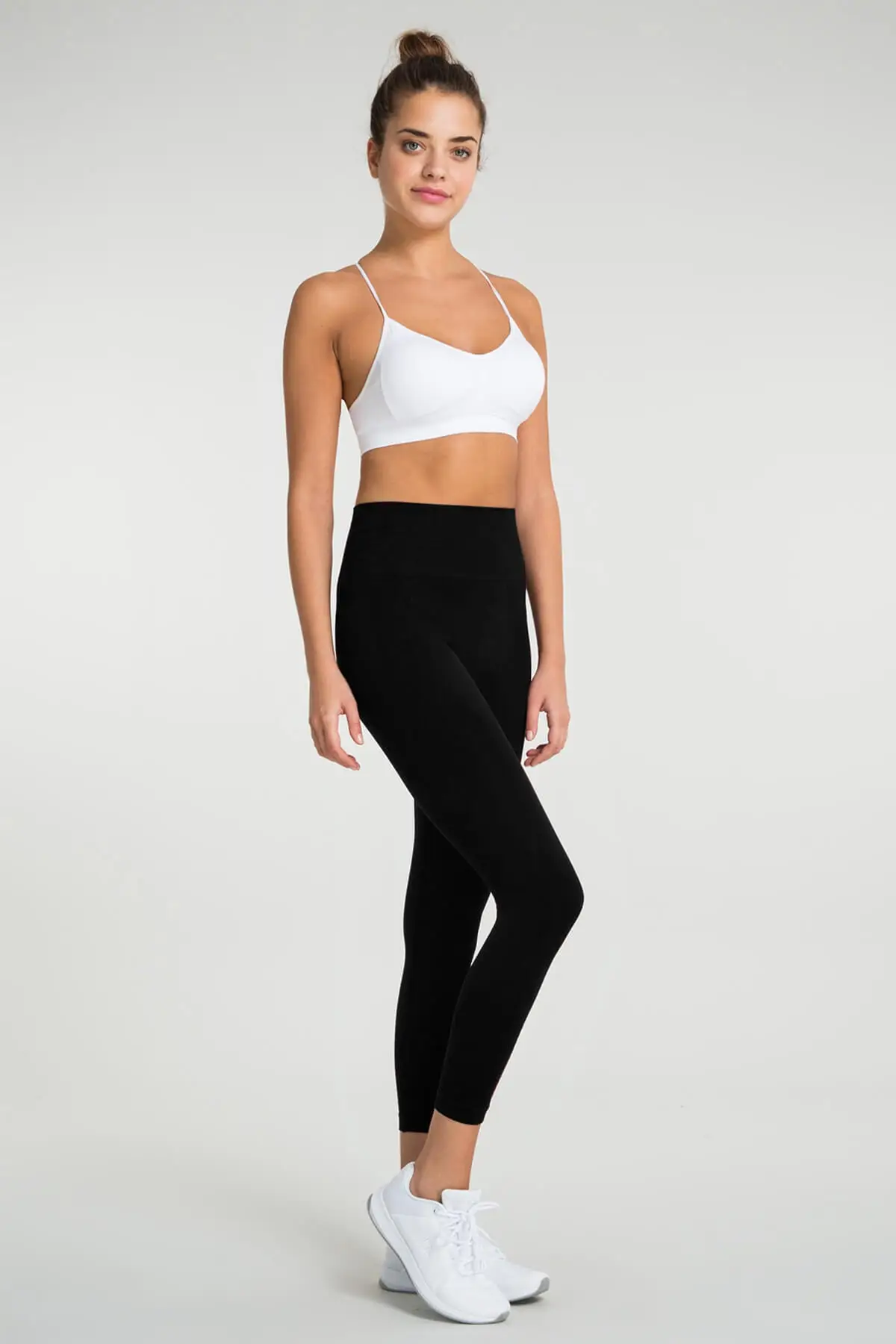 

Gela high waist, flexible and gathering sports leggings black 1295843