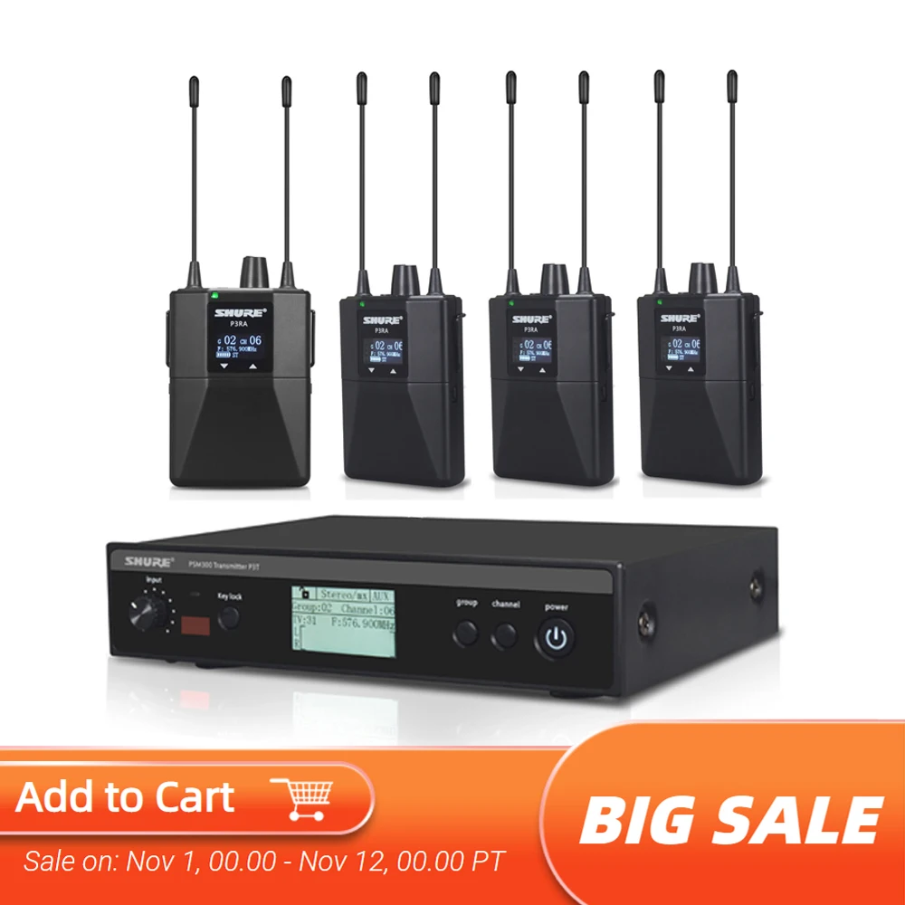 

In-Ear Monitoring System PSM300 Stage Personal Wireless In Ear Monitor For Bands 500MHz 100mW 24-Bit Digital DSP Processor Audi