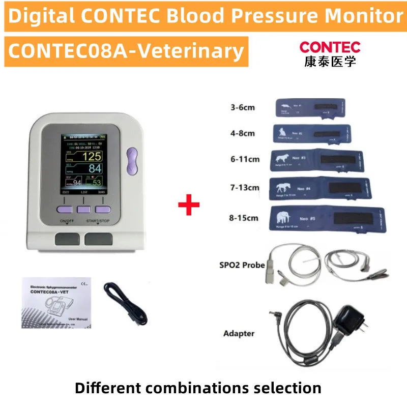 CONTEC08A Vet Animal Blood Pressure Detector Can Be Equipped With Blood Oxygen Function Probe And Cuff Of Various Sizes