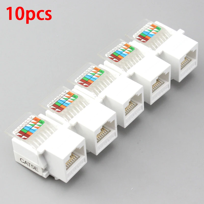 

Сетевой Ethernet-модуль Keystone JackClip RJ45 CAT5e, 10 шт., настенный разъем