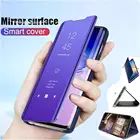 Роскошный умный зеркальный флип-чехол для телефона Huawei P40 Lite P30 P20 Pro P10 Mate 20 30 Pro 10 Lite, кожаный защитный чехол с подставкой