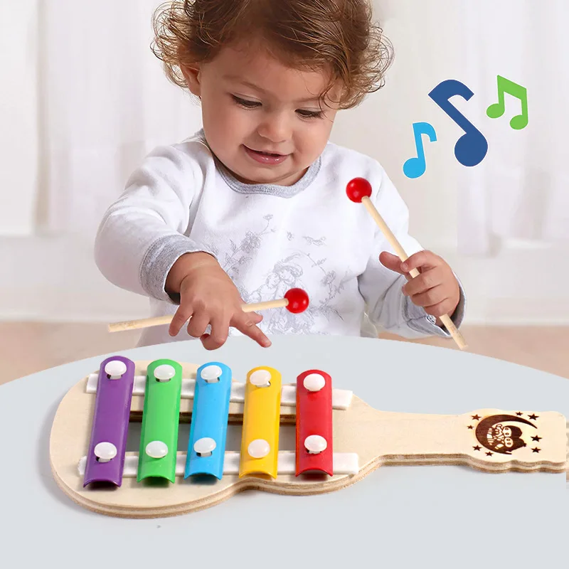 Wooden Xylophone Montessori Toys 2+Y Baby Music Instrument Toys Development Games Kids Educational Sensory Activity Board Parts