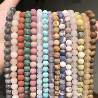 45 style natural minerals stone matte dull polish pink zebra jaspers howlite agates loose beads for jewelry making diy bracelet