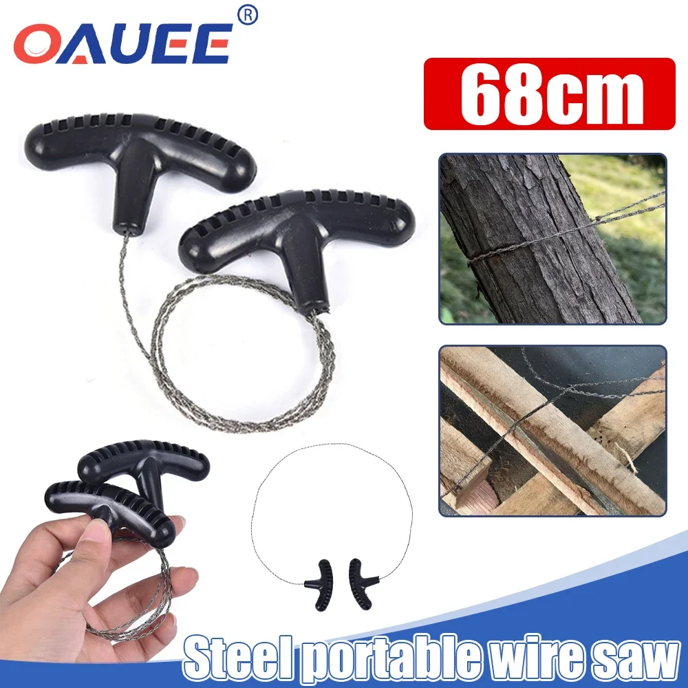 

Oauee Woodworking Hand Tools Steel Rope Chain Saw Practical Portable For Emergency Survival Gear Steel Wire Kits Travel Tool