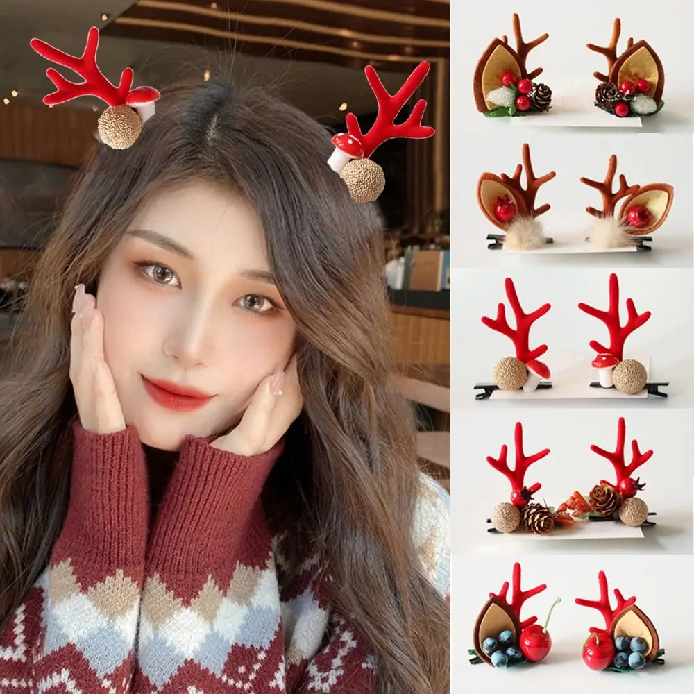 

4 шт. модные рождественские заколки для волос с рогами Санта-Клаусом, заколки для волос, рождественские повязки на голову, головные уборы для...