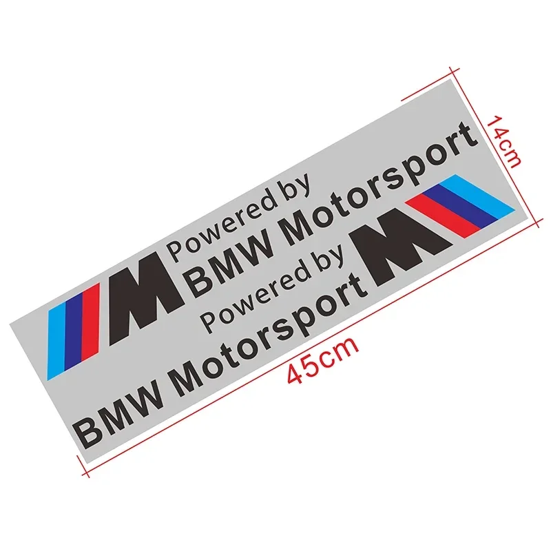 2 шт. наклейка M Motorsport светоотражающая на боковую дверь автомобиля для BMW X1 X3 X5 X6 M3 M5