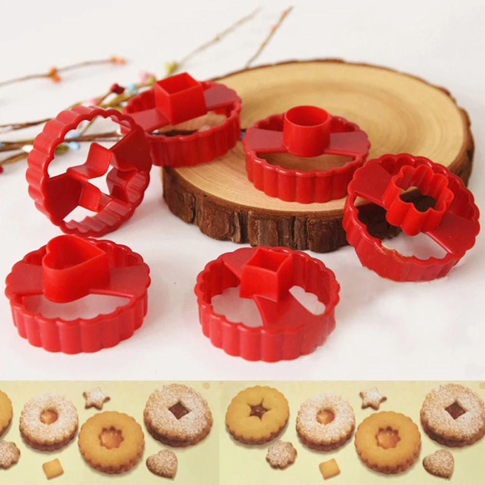 

Набор 3d-резаков для печенья, круглые пластиковые формочки для выпечки, 6 шт./компл., «сделай сам», для украшения торта, A149