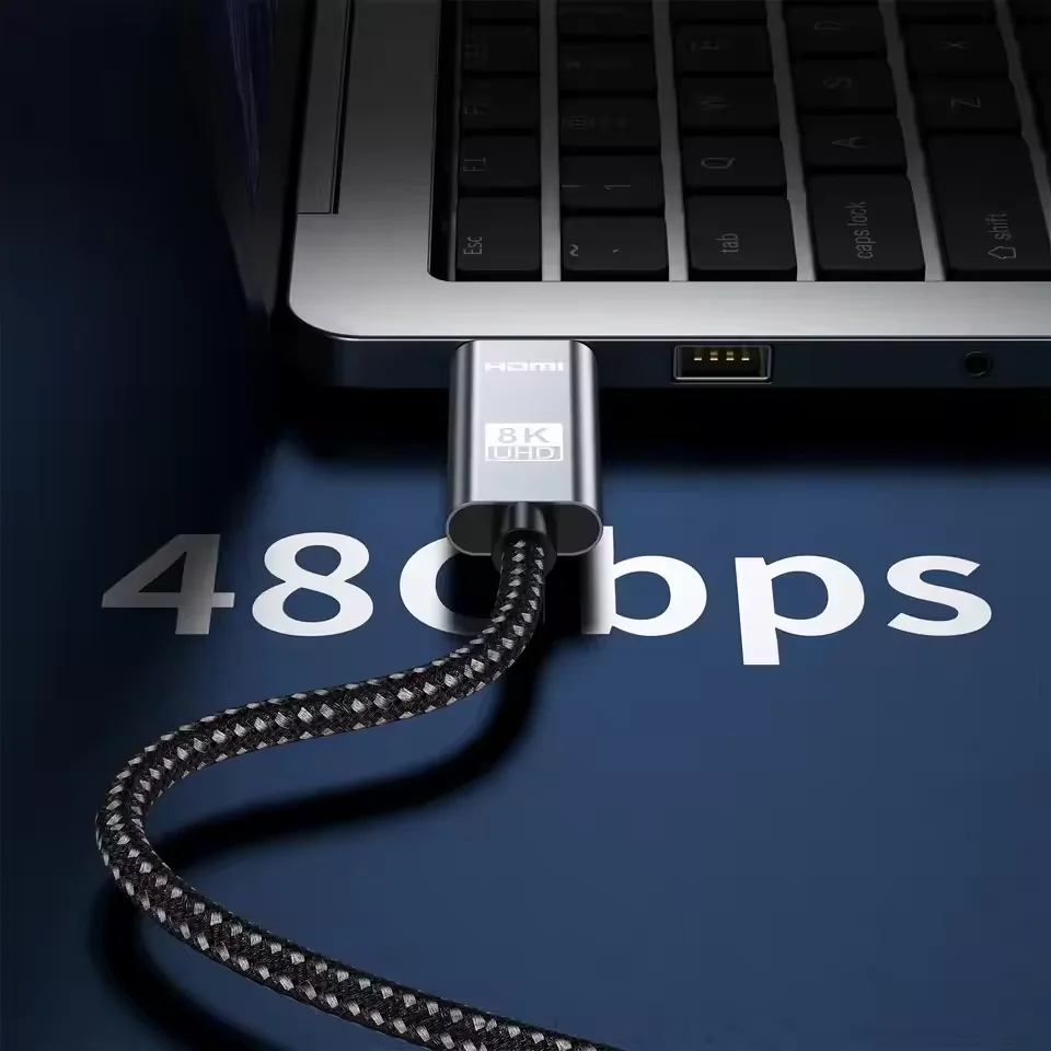 Фото Кабель-адаптер HDMI 2.1 для ТВ-приставки, монитора PS4, видеокабель для ноутбука, высокоскоростной HDR UHD 8K 60HZ 4K 120HZ 1M 2M 3M 5M 7M видеокабель №4
