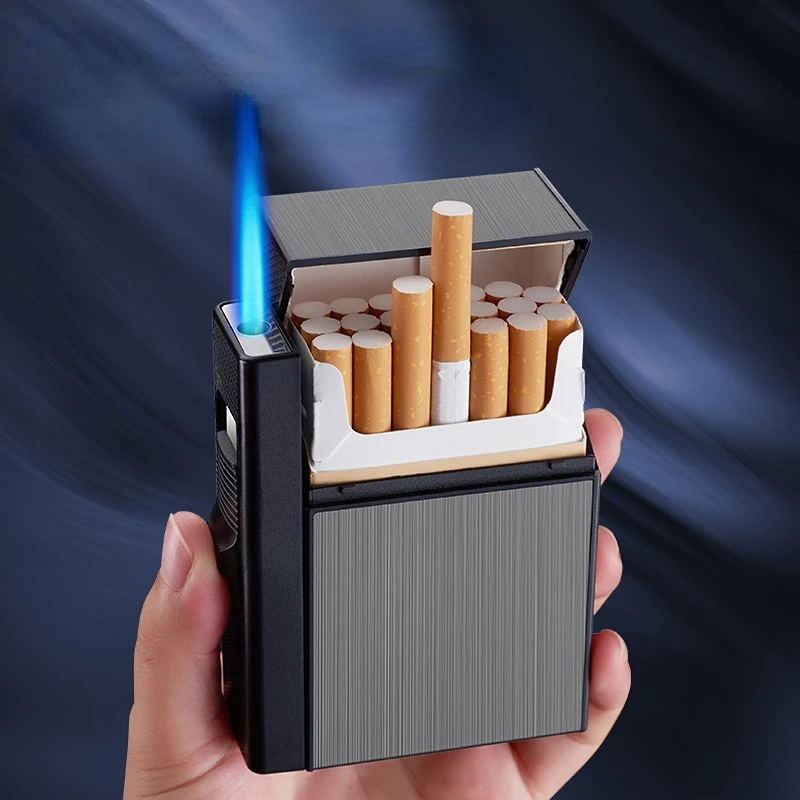 20 PCs Cigarette Case USB Charging Cigarette Case Cigarette Lighter Metal Cigarette Case Lighter
