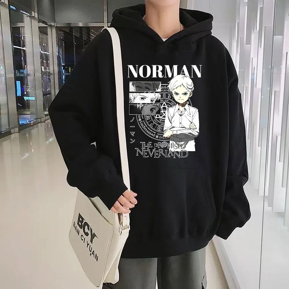 

Anime The Promised Neverland Men Women Hoodie Manga Emma Norman Ray Graphic Print Long Sleeve Sweatshirt Vintage Fleece Pullover