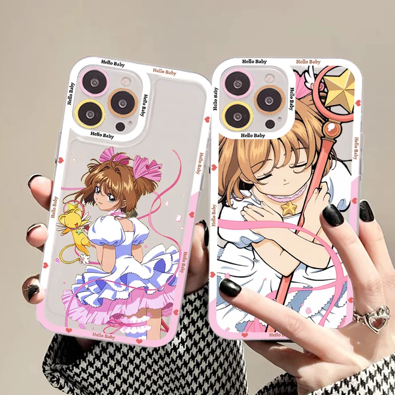 

Card Captor Sakuras Anime Phone Case For iPhone 14 13 12 11 Pro Max Mini X Xs XR 6 7 8 Plus SE 2020 Transparent Case