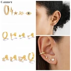 Женские серьги-гвоздики из серебра 925 пробы с фианитами