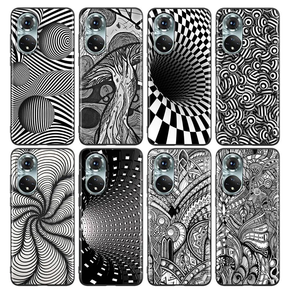 

Phone Case for Honor 8X 9S 9A 9C 9X Lite Play 9A 50 10 20 30 Pro 30i 20S(6.15) Soft Silicone Cover Ball Linear Ideas Op Art