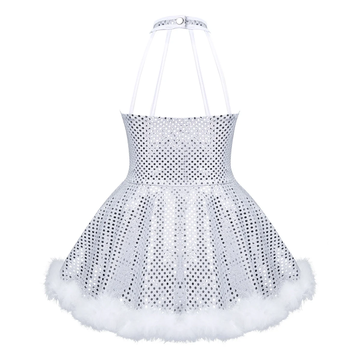 Костюм детский для танцев снеговика без рукавов с блестками