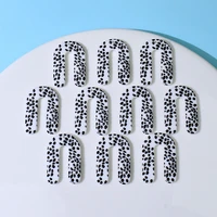 10pcs 21x32mm white black u shape charms pendant for earring keychains acrylic party wedding diy jewelry making supplies