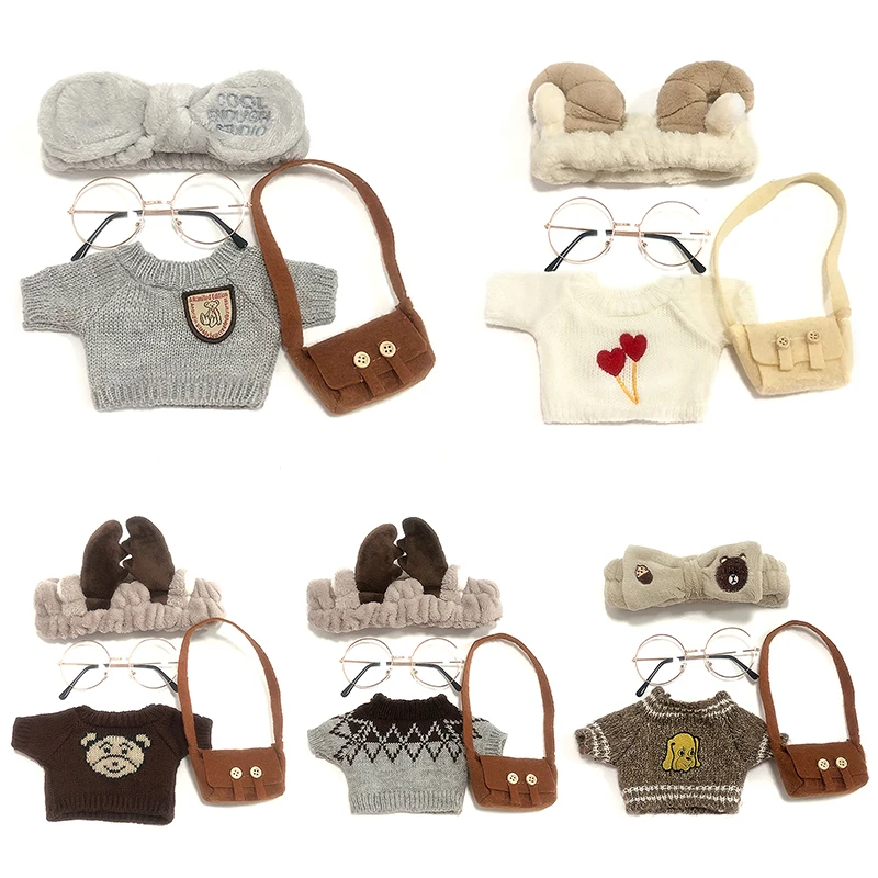 

Doll Clothes Set for 30cm Duck Clothes Plush Doll Headband Bag Glasses Outfit
