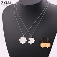 zxmj couple necklace simple geometric puzzle necklaces fashion personality pendant new popular pendants custom couple jewelry