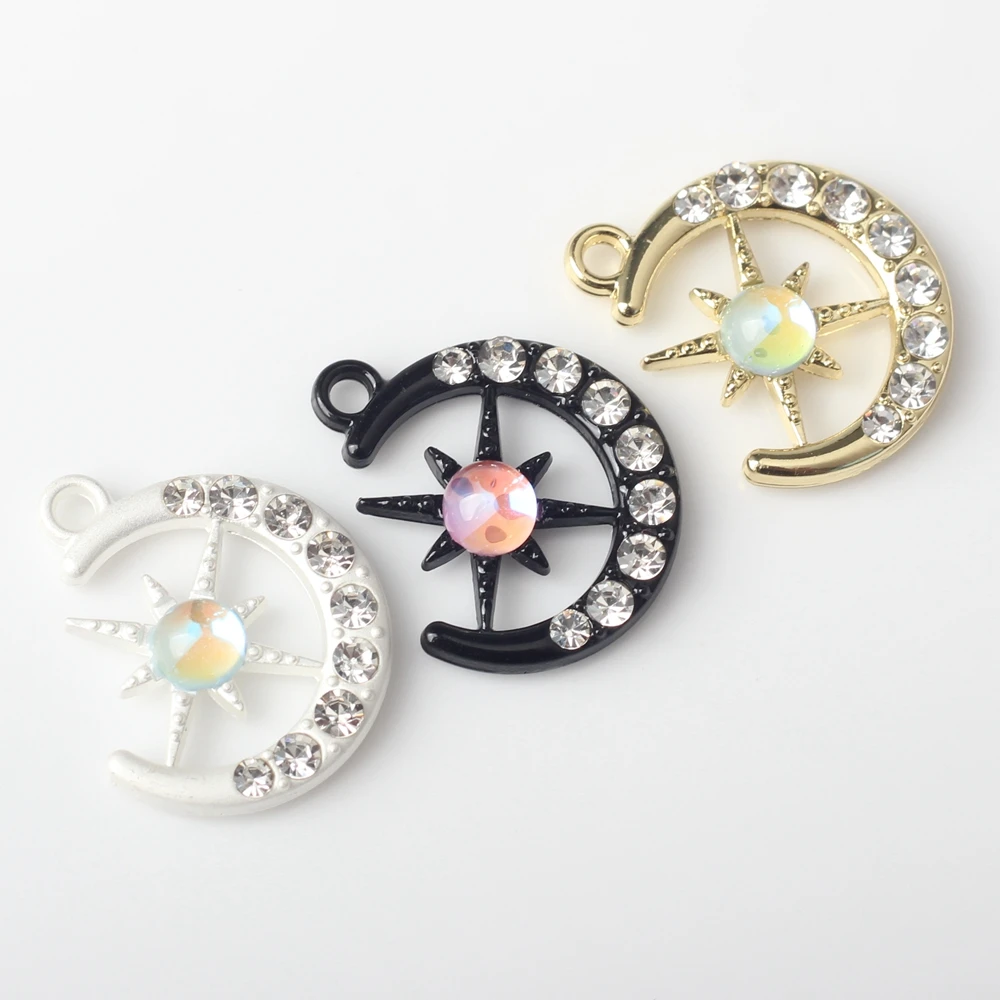 Подвески из цинкового сплава с инкрустированными кристаллами и жемчугом