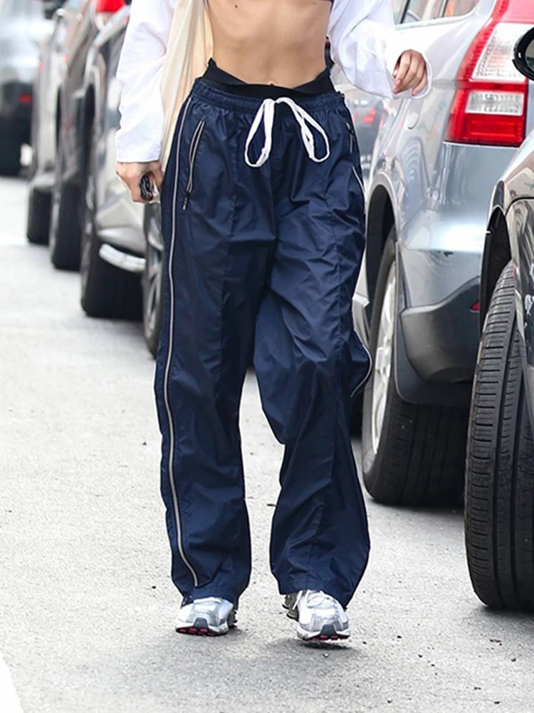 

New Side Striped Baggy Sweatpants Women High Waist Jogging Casual Trousers Street Style Vintage Cargo Pants Korean Fashion