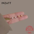 Женские серьги-гвоздики из серебра 925 пробы с фианитами