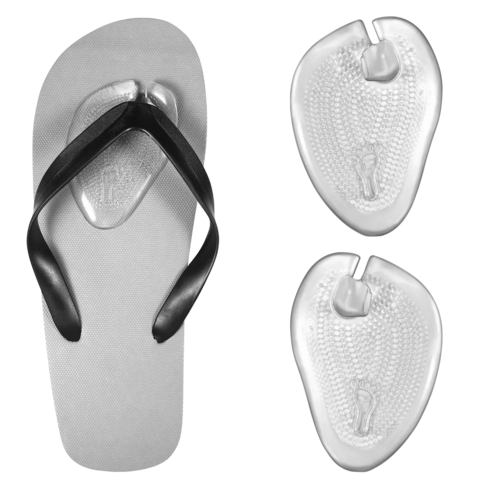 Clear Thongs Nonslip Forefoot Pads Insoles Metatarsal Cushions Grip Sandals