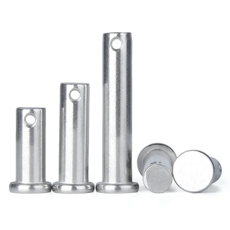 

M6x80 1000pcs discount order Pin Roll 304 Stainless Steel Pin Flat Head Cylindrical Pin With Hole Locating Pins GB882 Axis Pin