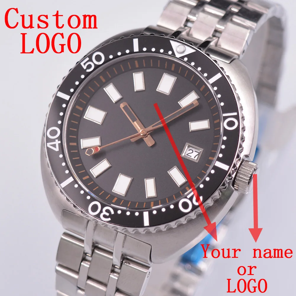 

Bliger 43mm Black Water Sterile Dial Luxury Sapphire Men Automatic Mechanical Watch NH35a Movement Custom logo relógio masculino