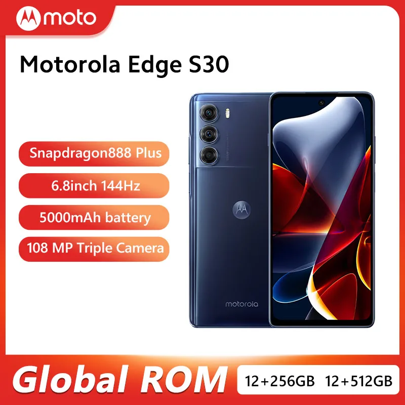 Global ROM Motorola MOTO Edge S30 5G Smartphone Snapdragon 888 Plus 6.8'' FHD+ 144Hz Screen Mobile Phone 108MP Camera 5000mAh