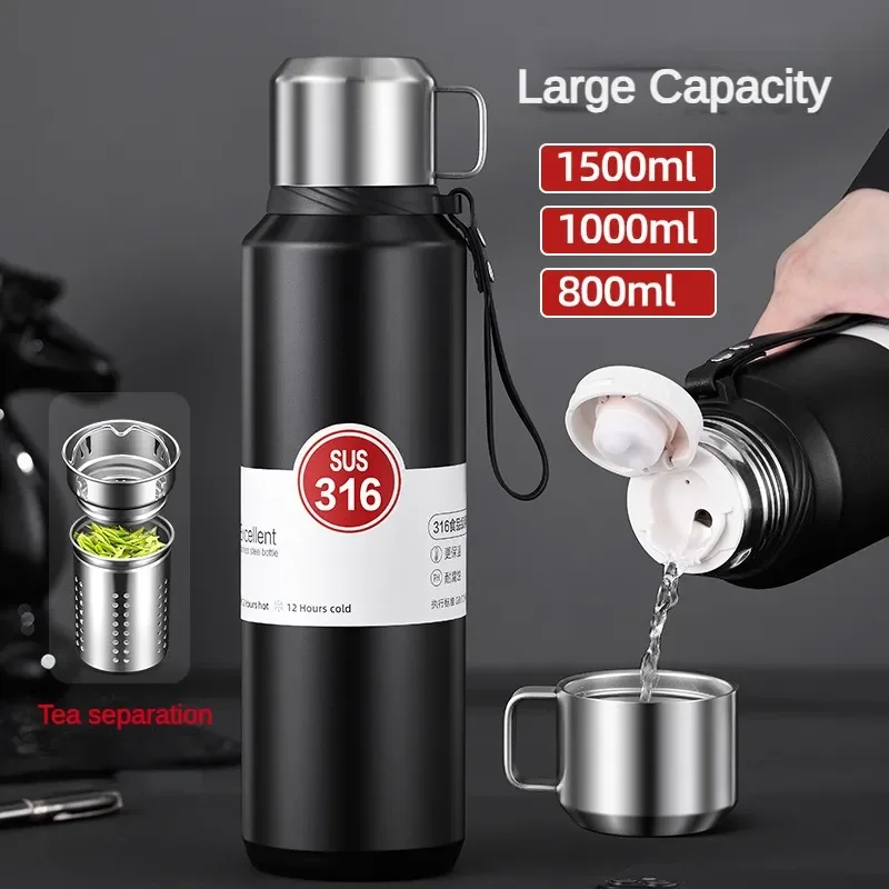 

Flasks Thermos Thermal 316 Stainless Lid 1 24-hour Hydro Vacuum With Liter Thermos Insulation Cup Cup Bottle Steel Flask