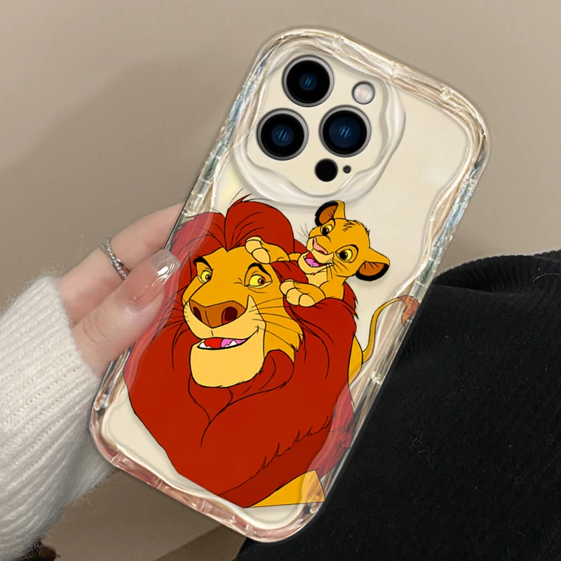 Фото Мультяшный чехол с симбой король льва для Apple iPhone 15 14 13 12 11 Pro X XR XS Max Plus 8 7 Plus SE волнистый масляный чехол для телефона №4