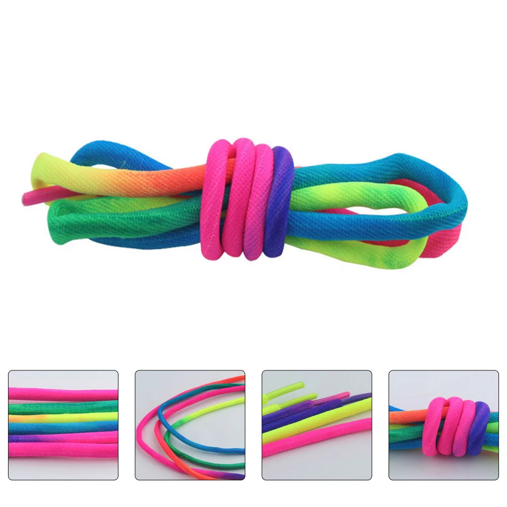Black Shoelaces Colored Athletic Elastic Gradient Fluorescent Fluorescence Rainbow