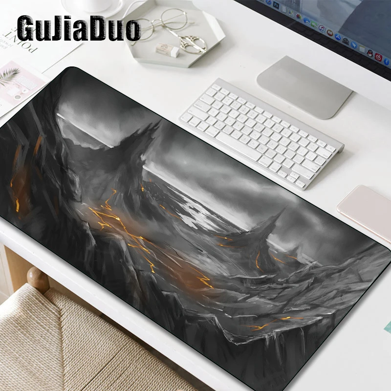 Коврик для мыши GuJiaDuo с изображением вулканического искусства, клавиатура для ноутбука XXL 400x900 мм, большой размер, подушка для ПК, игровые аксессуары, коврик для мыши