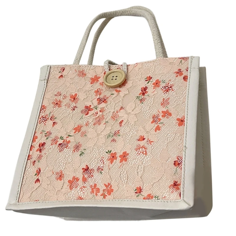 Модная студенческая тканевая сумка легкая для учебников с цветочным узором